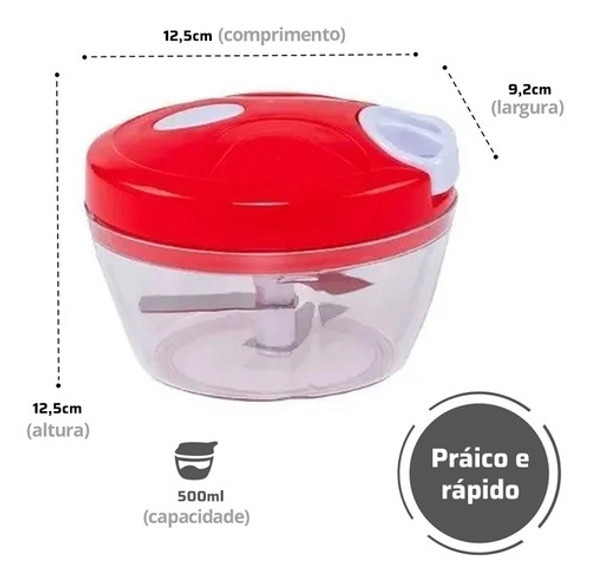 Mini Processador Alimentos Manual 3 Lâminas 1