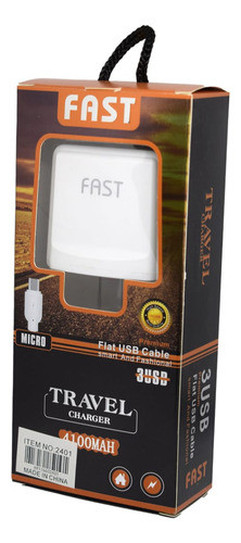 Cargador 220w Micro Usb +2 Usb 2a 0