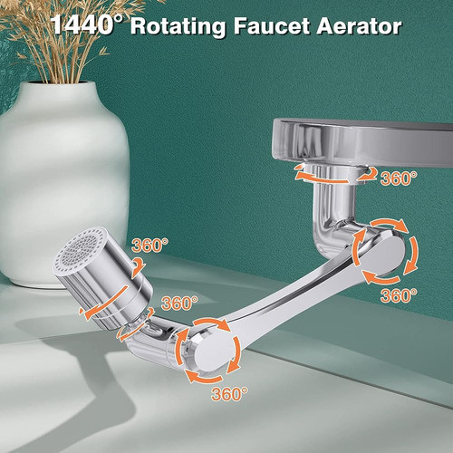 ~? Vidoya 1440 ° Extensor De Grifo Para El Lavabo Del Baño D 1