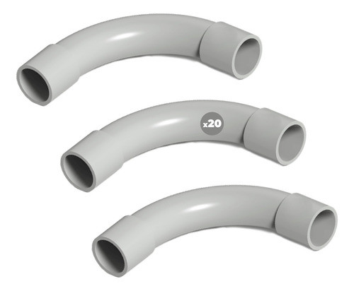 Curva 25mm (1'') Pvc P/tubos Rígidos Y Corrugados X 20u 0