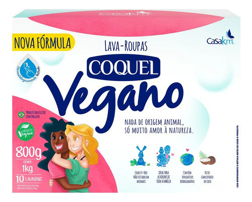 Kit 3 Lava Roupas Coco Biodegradável Vida Macia Vegano 800g 1