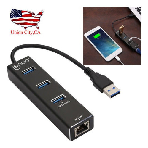 3 Nuevo Puerto Usb 3.0 Rj45 Gigabit Ethernet Hub 1000 M Lan 1