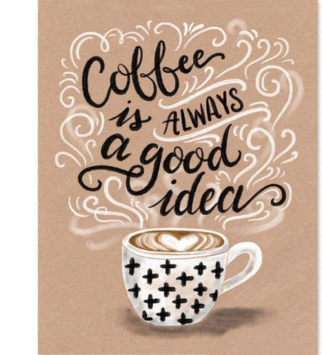 Kit De Pintura Con Diamantes 5d Frase Cafe 30x40cm 0