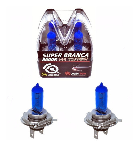 Par De Lâmpadas Super Brancas H4 De 24volts Caminhão 8500k 0