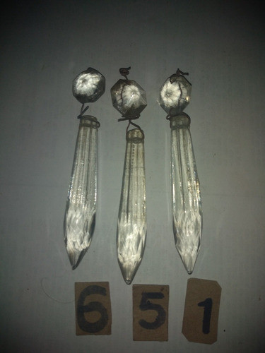 Lote De 3 Çaireles Gota  De Cristal Antiguos 0
