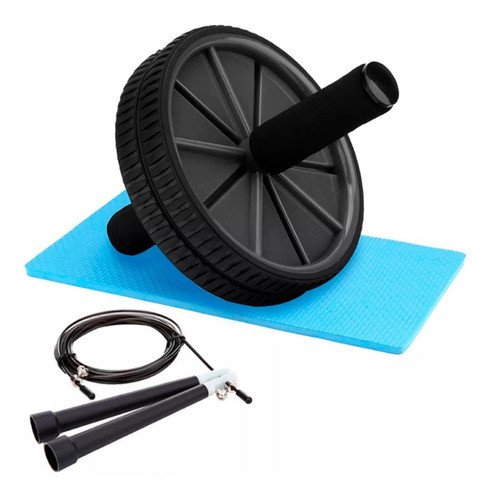 Kit Rueda Para Abdominales 150kg + Soga Para Saltar De Acero 0