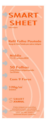 Refil Caderno Inteligente 120g 50 Folhas Pautado Medio M 1