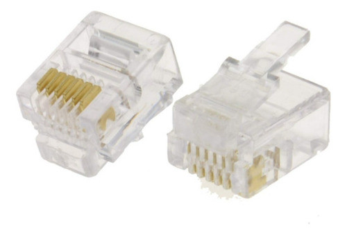 Kit 10 Peças - Plug Modular Rj11 (6x6) 6p6c 6 Contatos 0
