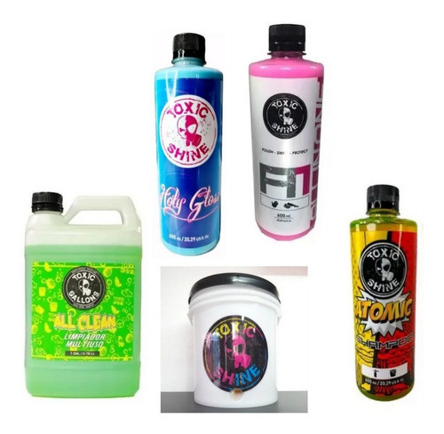 Kit Lavado Auto Lustre Cera Shampo Acondicionador Shine 5pc 0