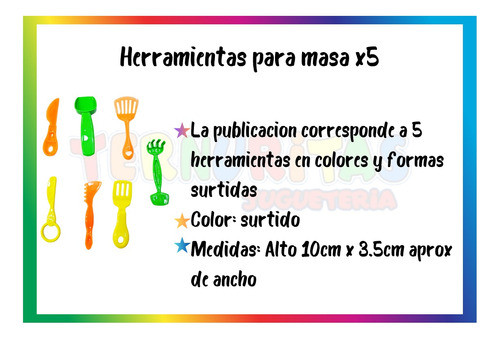 Herramienta Para Masa X5 Cortante Divertido Surtido Ap 1