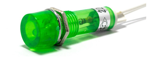 Ojo De Buey Redondo 10mm 220v Verde Pack X20 Unidades 0