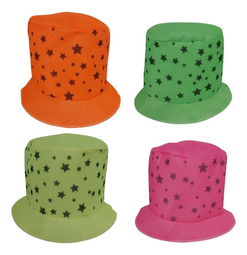 10 Galeras Fluo Con Estrellitas, Sombreros Fluo 0