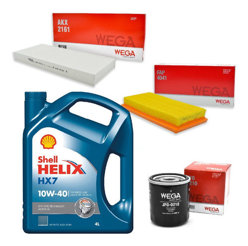 Kit 3 Filtros + 4l Aceite Shell 10w40 Toyota Etios New Wega 0