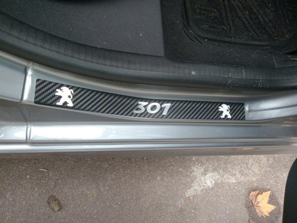 Cubrezócalos Para Peugeot 301, Kit Vinilo Carbono X4!! 0