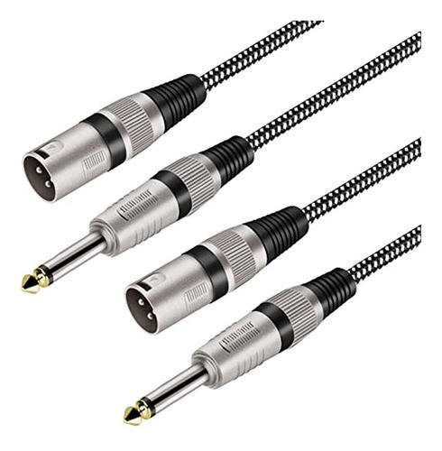 Cables Xlr Macho A Ts De 1/4 De Pulgada 6 Ft/2pack, Nylong T 0