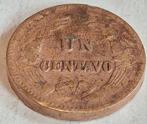 Un Centavo 1 República Perú 1876 Error Falla Acuñación Cuño 0