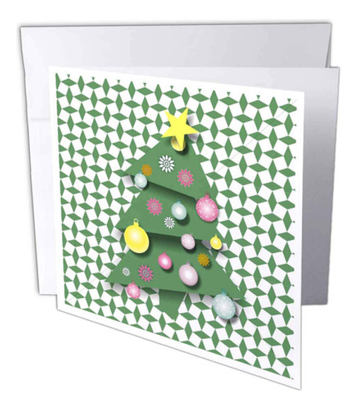 Crazy Christmas Tree Greeting Card 6 X 6 Inches 0