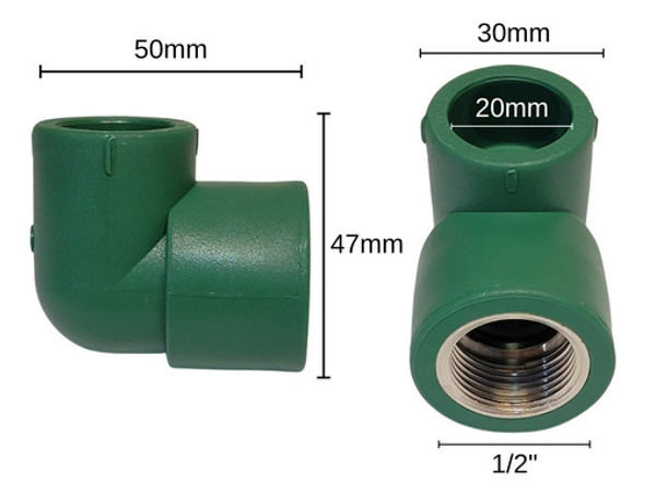 Codo 20 X 1/2 Rosca Hembra Fusion Verde Tubofusion 1