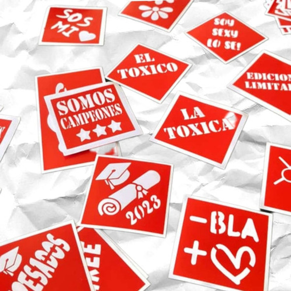 Stencil Autoadhesivo Para Glitter Tatoo, 100 Unidades 0
