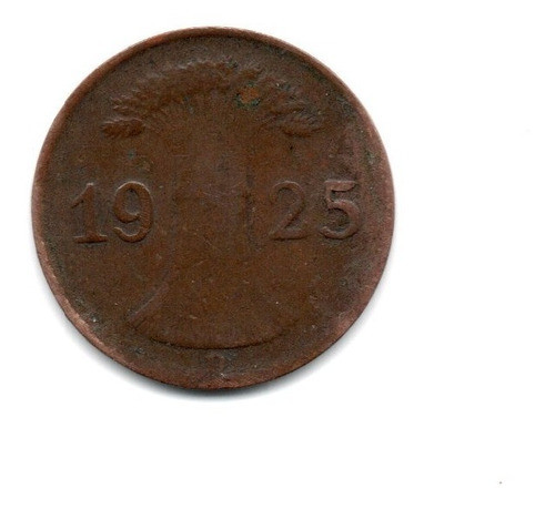 Alemania Weimar Moneda 1 Reichspfennig 1925 D Km#37 Escasa 1