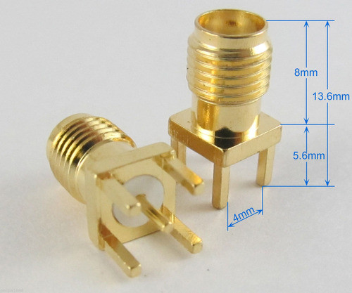 Oro Rf Coaxial Sma Hembra Soldadura Montaje Pcb Conector Rec 1