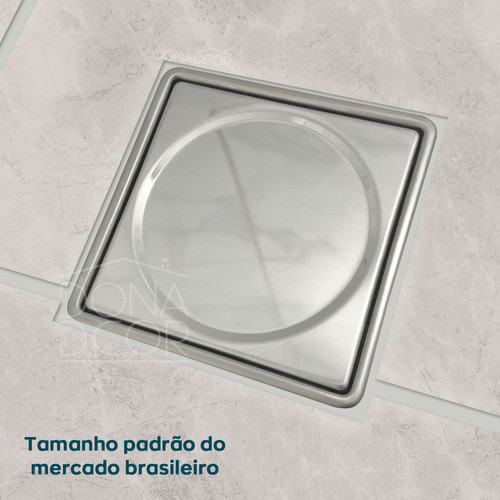 Tampa Cega Para Caixa Sifonada 10x10 E Porta Grelha Inox 304 1
