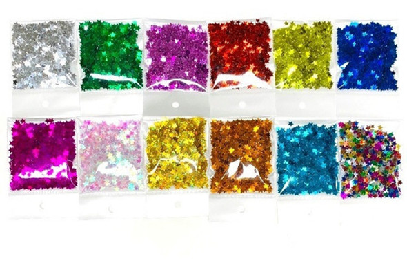 3 Pacotinho Glitter De Estrelinha Com 6g Cada 0