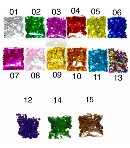 3 Pacotinho Glitter De Estrelinha Com 6g Cada 1