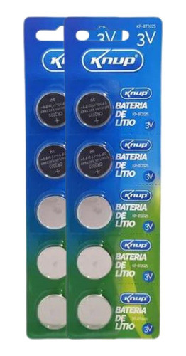 Bateria Pilha Knup Cr2025 Cartela Com 10 Unidades 0