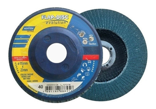 Disco De Lijas Flap De Zicornio Norton Grano 60 X 115mm X 1u 0
