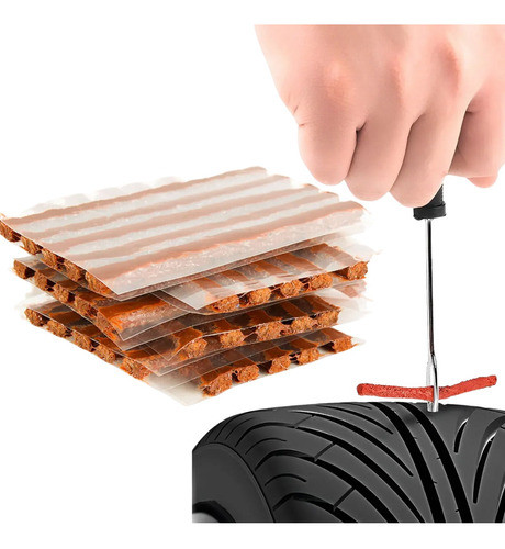Refil Reparo Pneu Sem Câmara Macarrão Remendo Carro 10 Un 0
