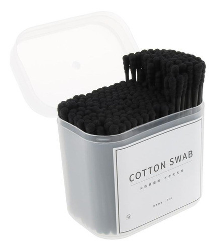 Varas De Madeira Com Cotonetes De Algodão Preto 0