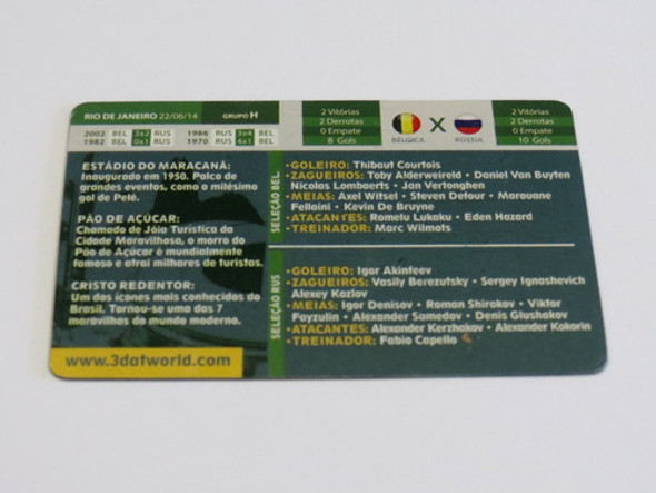 Cards 3d Copa 2014 Rio De Janeiro Jogo Bélgica X Rússia 1 Cards 3d Copa 2014 Rio De Janeiro Jogo Bélgica X Rússia 1