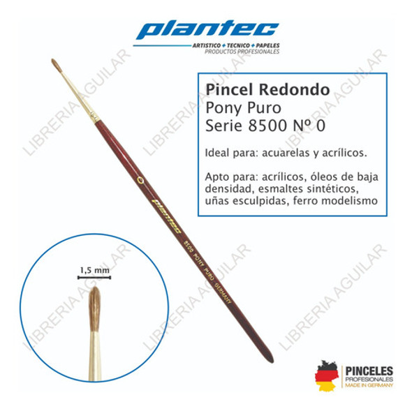 Pincel Redondo N° 0 S 8500 Plantec Pony Puro 1