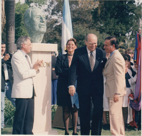 1996 Foto Homenaje Peron Montevideo Menem Arana Sanguinetti 0