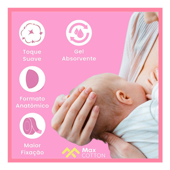 Absorvente Seios Amamentação Discreto Max Cotton 60un 1 Absorvente Seios Amamentação Discreto Max Cotton 60un 1