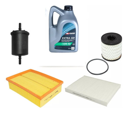 Kit 4 Filtros Originales + Aceite Puma Peugeot 408 2.0 N 0