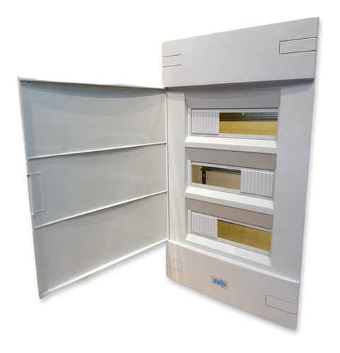 Gabinete Embutir Saip 36 Mód Din 540x310x96 Cm36 Puerta Gris 1