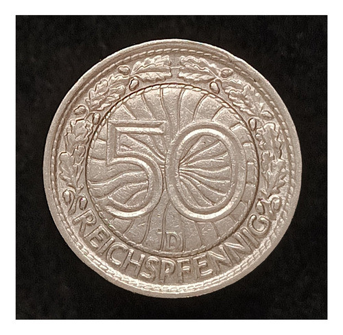 Alemania Weimar 50 Reichspfennig 1928 D Mb Km 49 0
