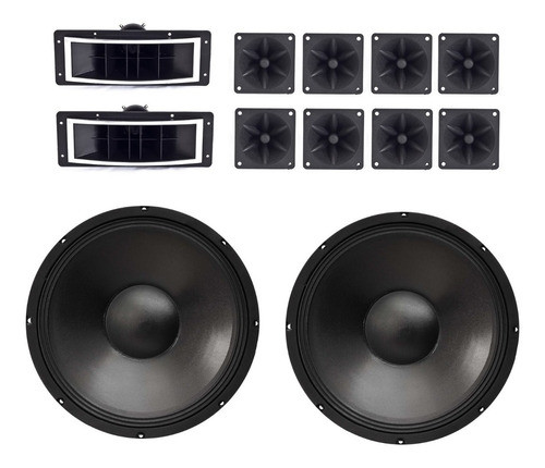 Combo 2 Parlantes Woofer 15 + 8 Tweeters + 2 Bocinas Dancis 0