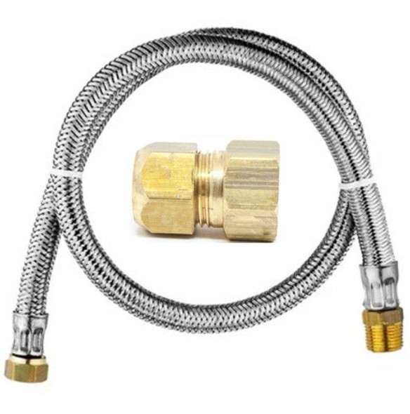 Kit Instalação Gás Encanado Mangueira 1,50 Metro + Adaptador 0