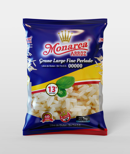 Pack X 10 De Arroz Monarca Grano Largo Fino Perlado 00000 0