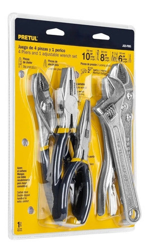 Set Juego Kit  4 Pinzas Y 1 Llave Ajustable Pretul 22971 0
