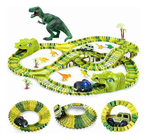 Pista De Autos Dinosaurios Flexible Magic 0