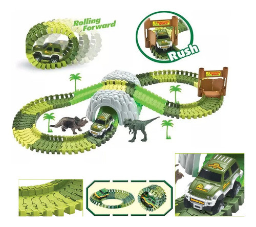 Pista De Autos Dinosaurios Flexible Magic 1