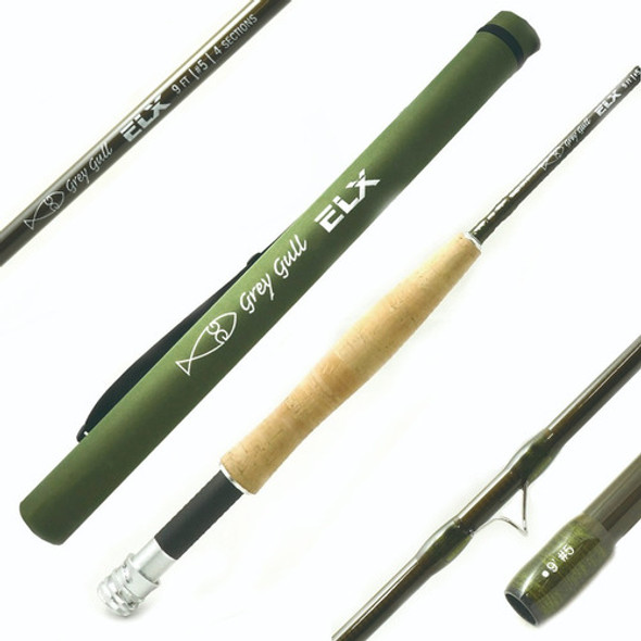 Caña Grey Gull Elx #6 9' 4 Tramos Strikefly Pesca Con Mosca 1