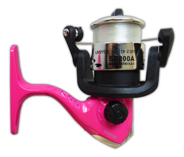 Combo Pesca Niña Rosa Caña Telesc 1,80m + Reel 3 Rul + Tanza 1