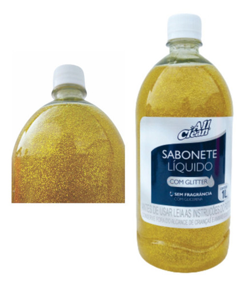 Sabonete Líquido Com Glitter Dourado - 1 Litro 0 Sabonete Líquido Com Glitter Dourado - 1 Litro 0