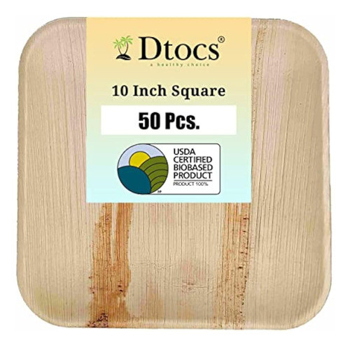 Dtocs - Platos Cuadrados De Hoja De Palma, 10.0 0