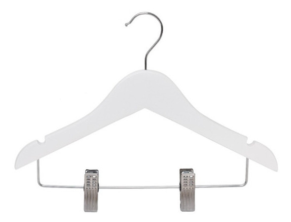 Pack De 50 Perchas Blancas De Madera Con Ganchos Para Niños 0